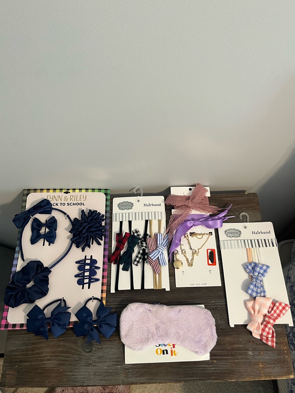 NWT Bundle of Nordstrom Kids Hair Accessory Set - Navy, Pink, Lavender & Gingham